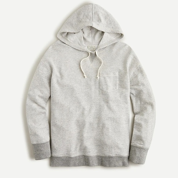 J crew vintage cotton terry relaxed hoodie two tone - Picture 1 of 6